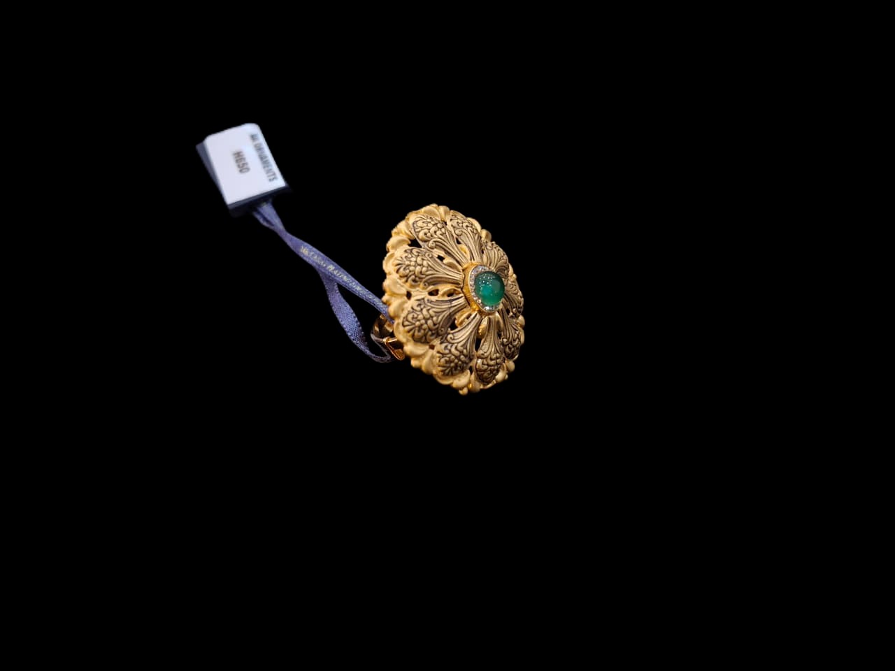 Vintage Verdant Shield Ring