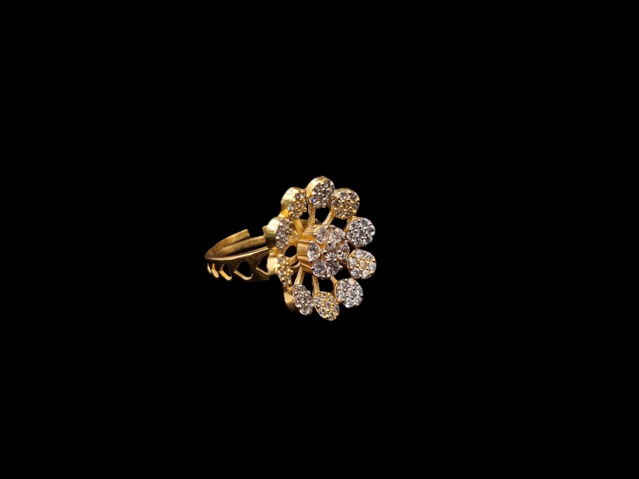 Glittering Flora Diamond-Tone Ring