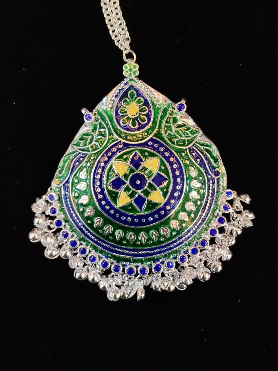 Meenakari Necklace with Ghungroo Drops
